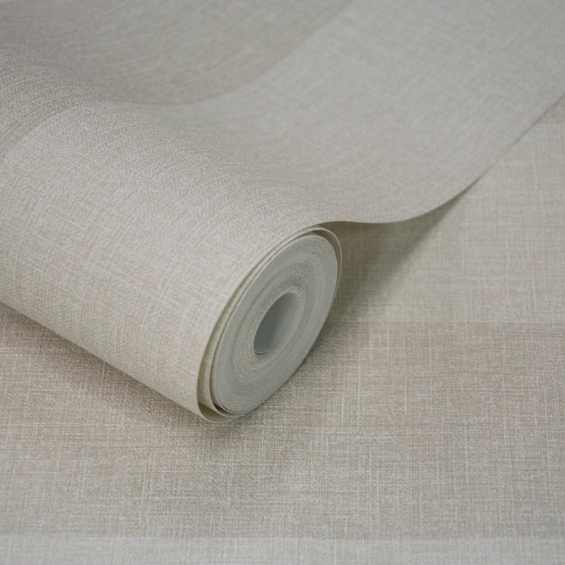 Atmosphere Collection Striped Virus Protection Coated Wallpaper Roll, Cream