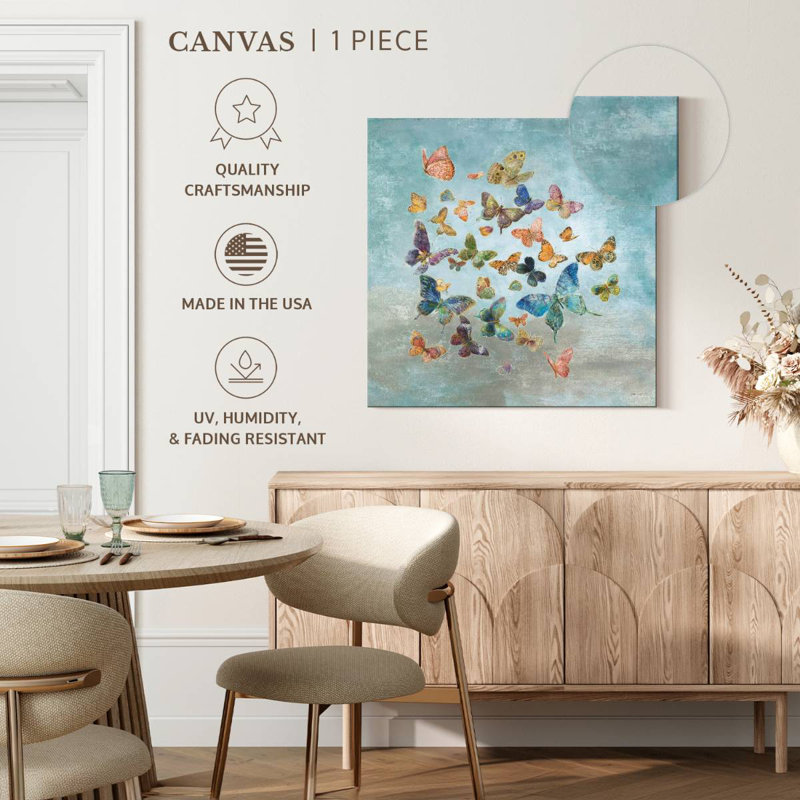 Brampt Butterflies Square, 33'' H x 33'' W
