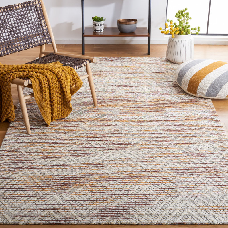 Tapis géométrique tissé à la main Geiser, Rectangle 8 pi x 10 pi