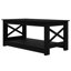 Ensemble de 3 tables basses et tables de bout avec accents de style X en brun-257961225