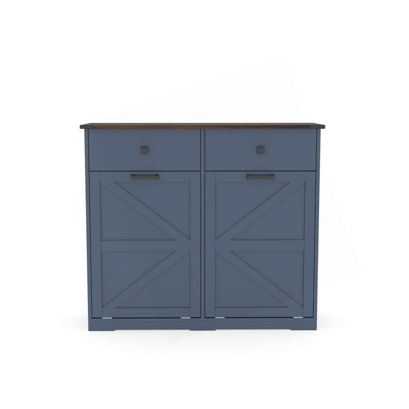 Armoire poubelle double inclinable Farmhouse Blue