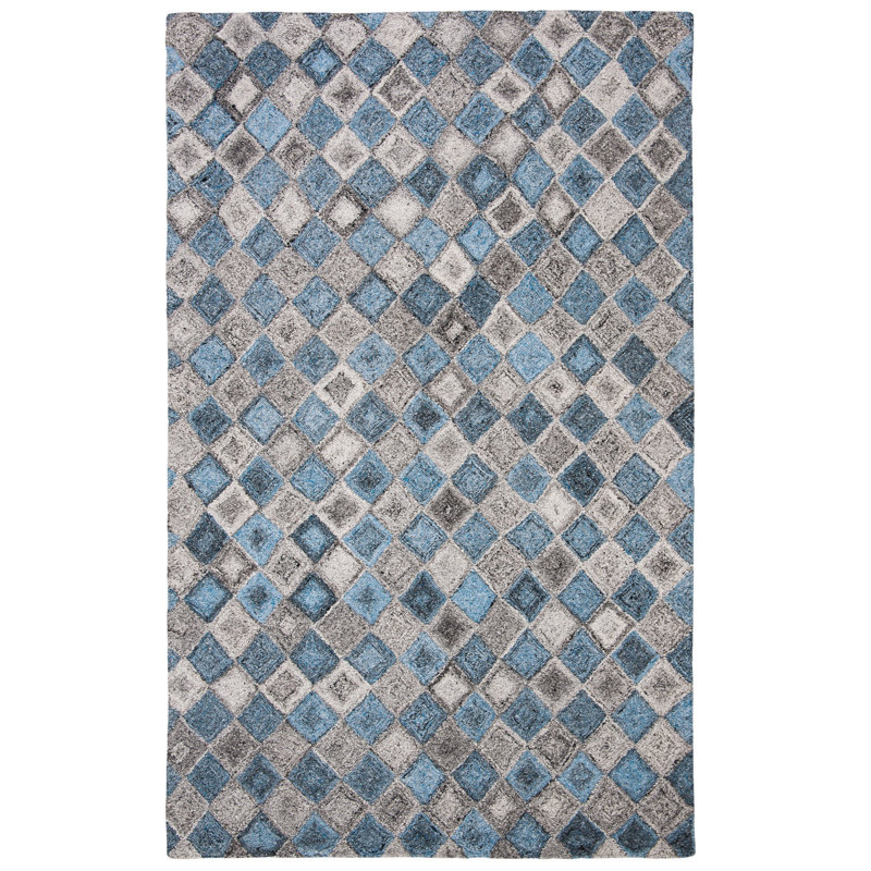 Ffraid Hand Tufted Performance Geometric Rug, Rectangle 9' x 12'