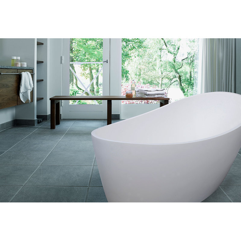Dune 68'' Matte White Freestanding Oval Bathtub