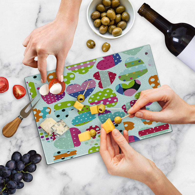 Multicolore planche à découper en verre trempé Ambesonne