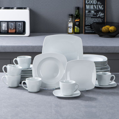 Lorran 30-Piece Porcelain Dinnerware Set, Service For 6