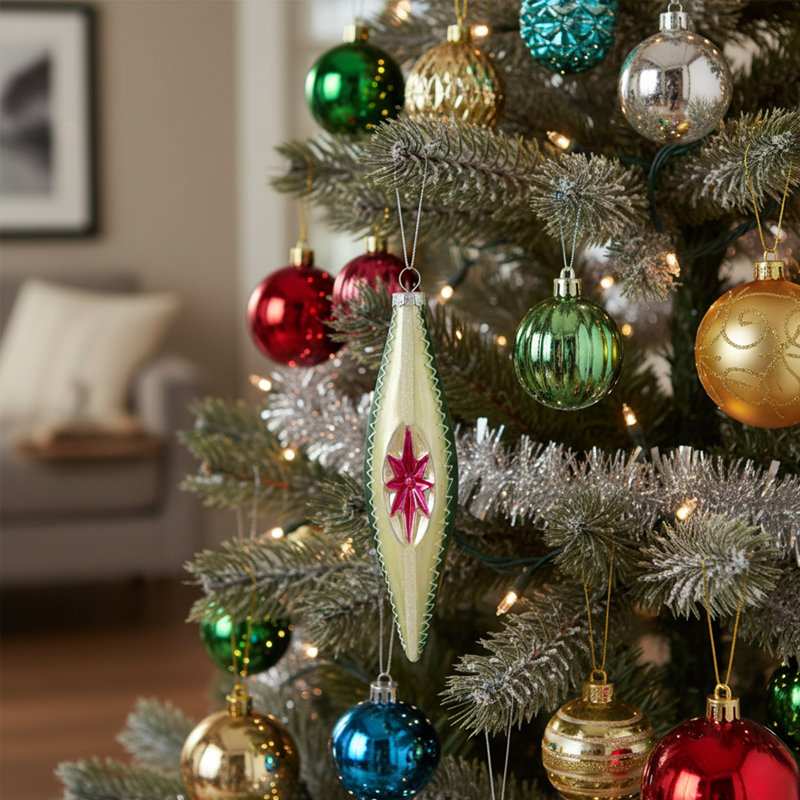 Ornement de Noël en verre 6,75 po