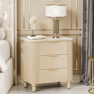 Table de chevet 3 tiroirs Mid-Century
