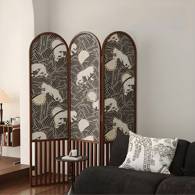 Vintage Art Folding Screen Divider