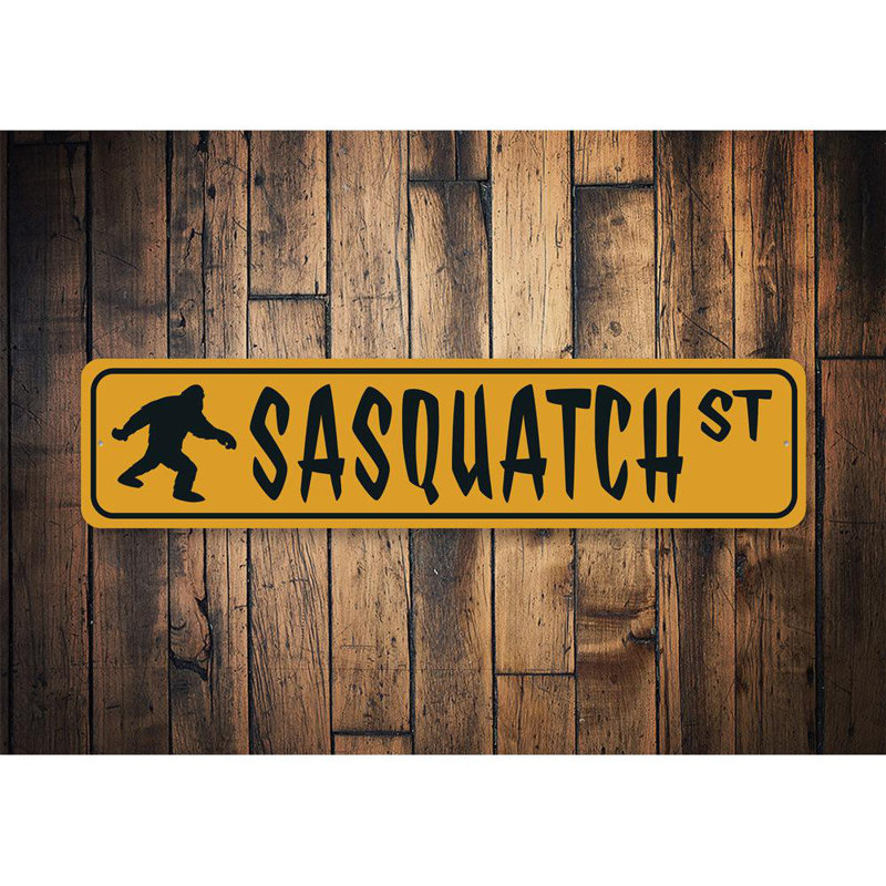 Plaque de rue en aluminium Sasquatch, H 6 po x l 24 po x P 0,06 po