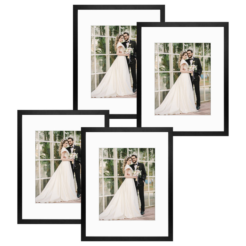 Cadres photos muraux Matte Gallery - Basics by Wayfair ™, Noir, 16 po x 20 po emmêlé à 11 po x 14 po
