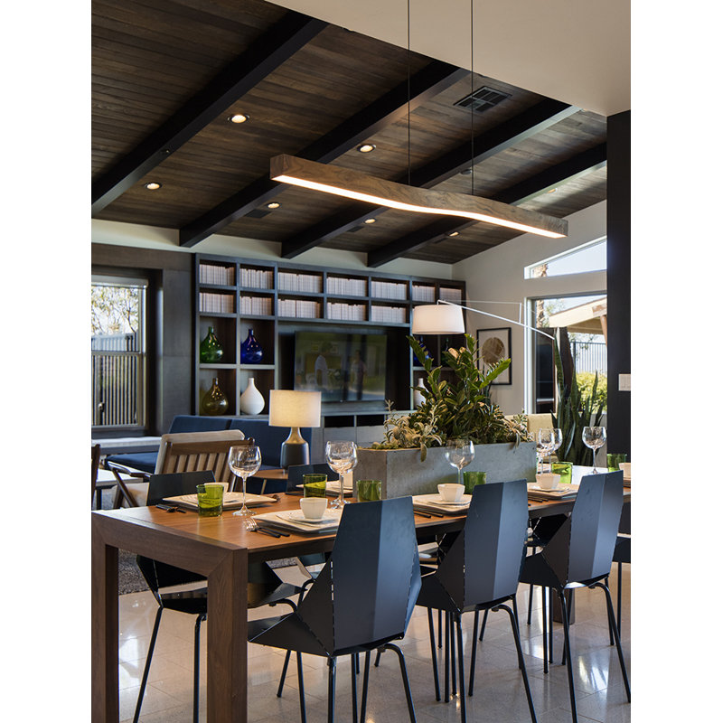 Camur 1 - Light LED Pendant, Dark Stained Walnut, 2700K