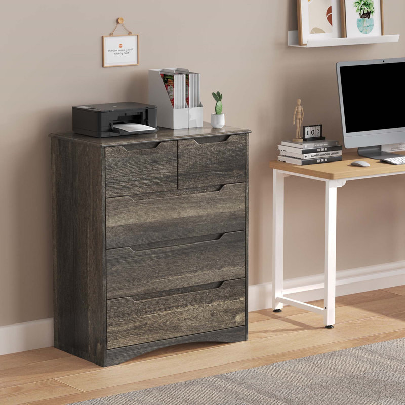 Coiffeuse verticale 37 tiroirs à 5 tiroirs, armoire de rangement avec poignées dissimulées, style moderne, convient aux chambres à coucher et aux petits espaces.