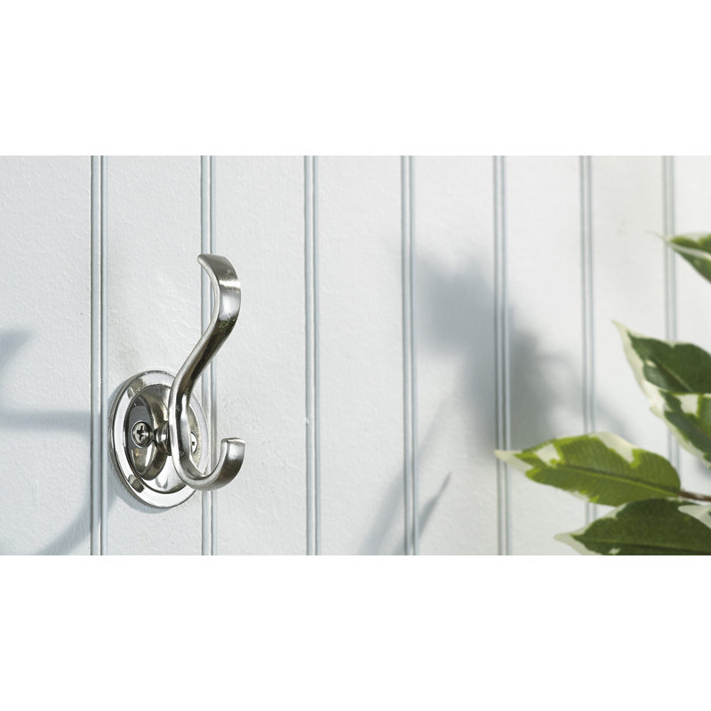 Classic Metal Wall Hook, Brushed Nickel