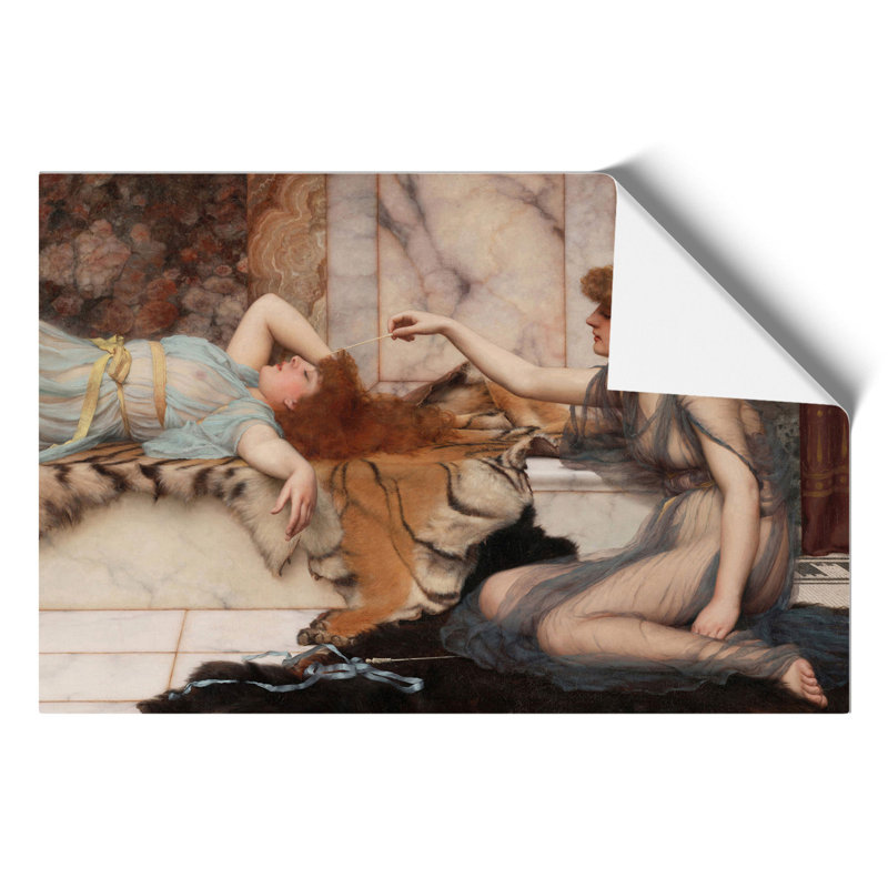 Mischief And Repose by John William Godward - No Frame Painting, 42cm H x 59cm W x 0.1cm D
