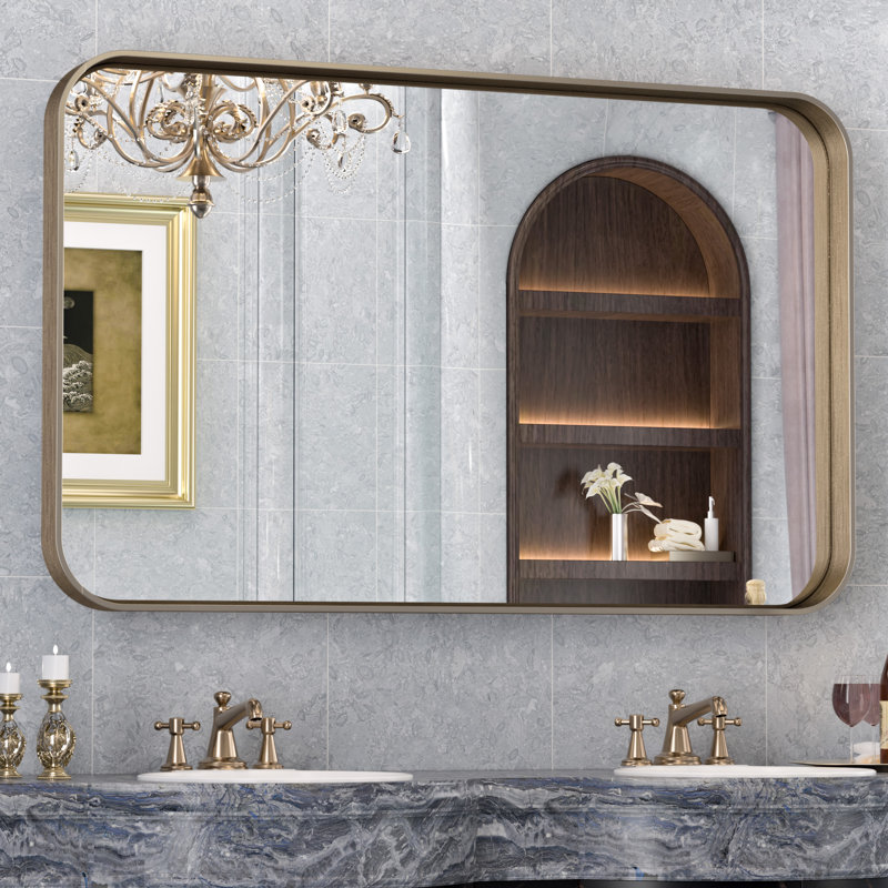 Miroir d'appoint Tyro, Bronze, 42 po x 26 po, Rectangulaire