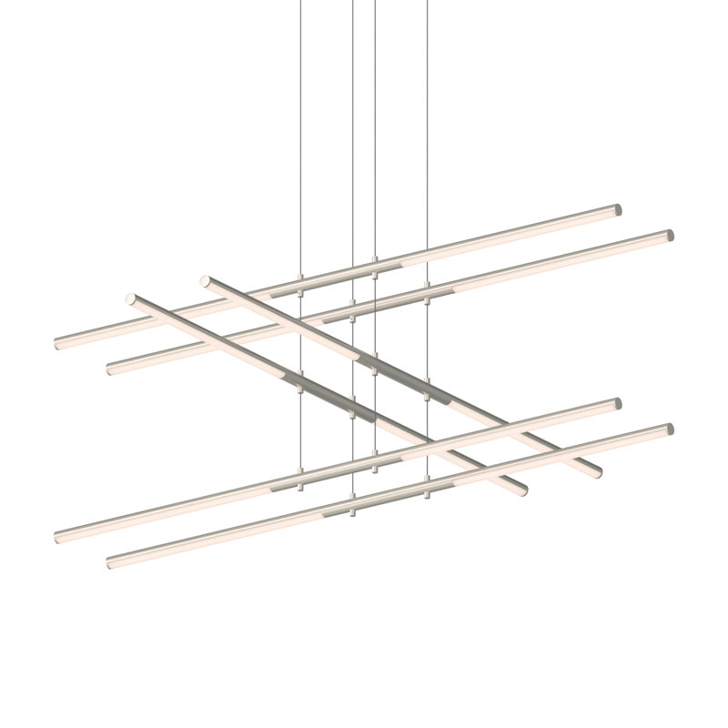 Tik-Tak® 12 - Light LED Chandelier, Satin Nickel