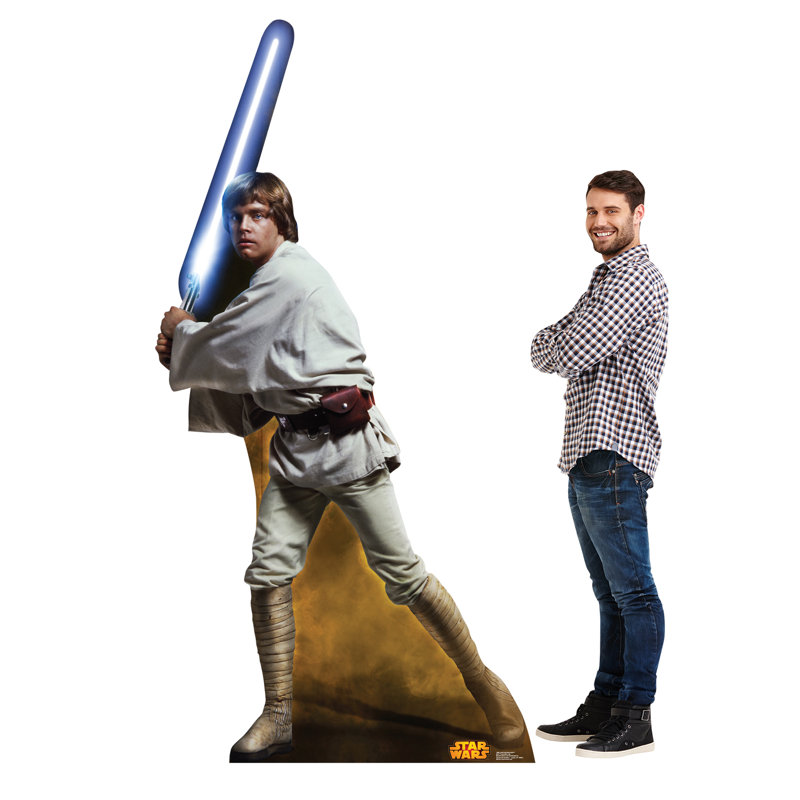 Luke Skywalker 87'' Retouched Cardboard Standup with Lightsaber