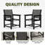 Set of 2 HDPE Outdoor Dining Chair Set – Weather-Resistant, Wood Texture, All-Weather Use-1223539170