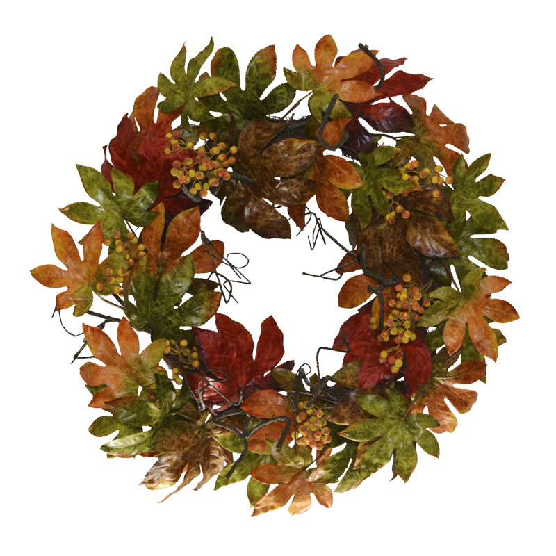Couronne d'automne à feuilles d'érable 30 po
