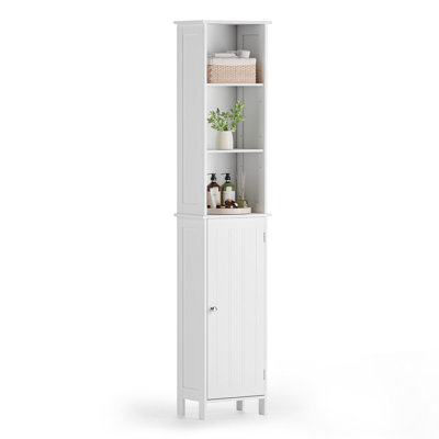 Canal Point Holbrook White Tall Bathroom Cabinet