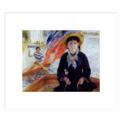 «In a Dinghy» par Pierre-Auguste Renoir, impression giclée encadrée