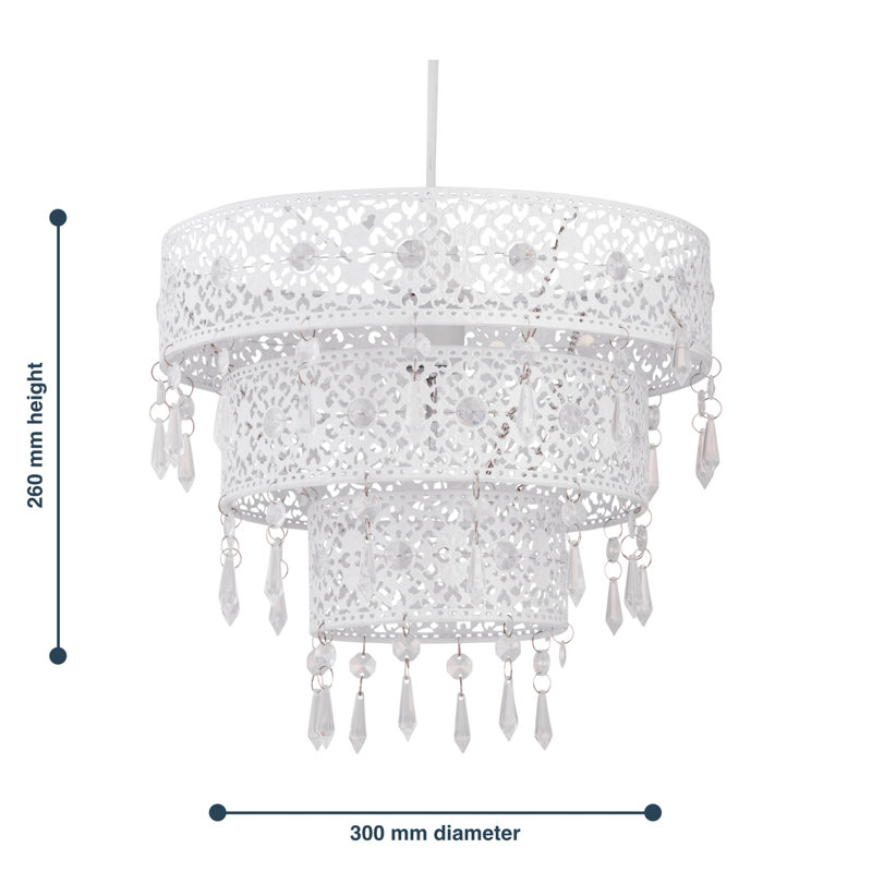 26cm H Metal Novelty Pendant Shade ( Uno ), White