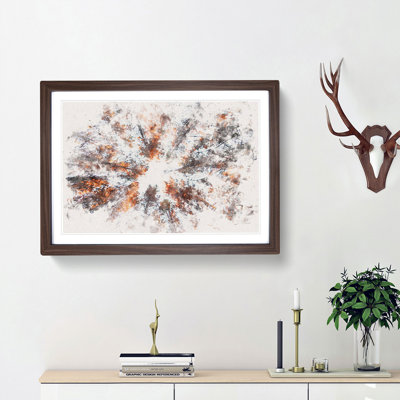 Autumn Forest Reaching Upward Watercolour - Single Picture Frame Print on MDF