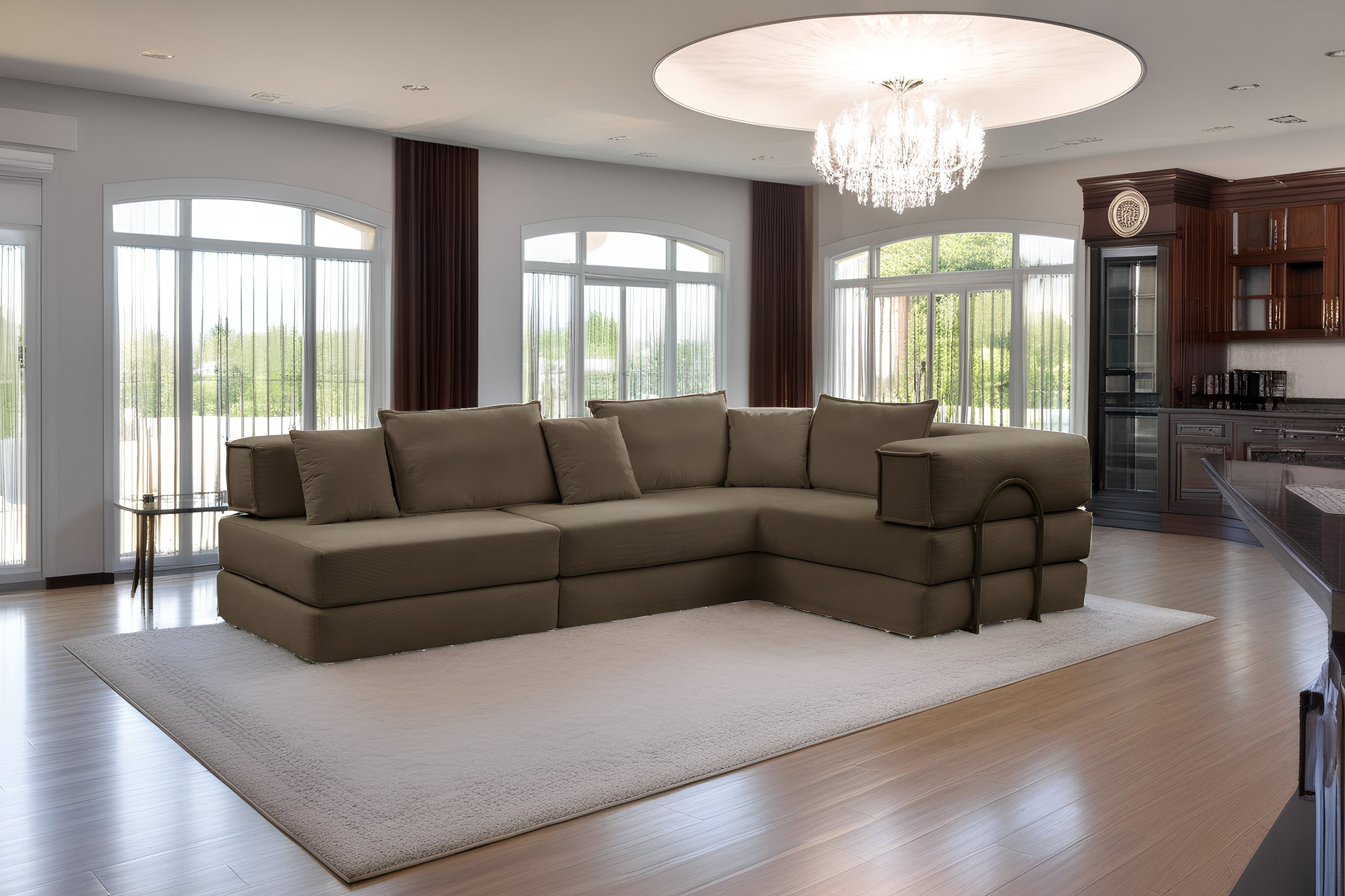 Latitude Run® Oversized 118" L-Shaped Modular Sectional Sofa Set Floor ...