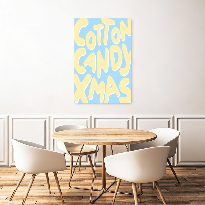 «Cotton Candy Christmas», impression audacieuse et abstraite, H 48 po x l 32 po