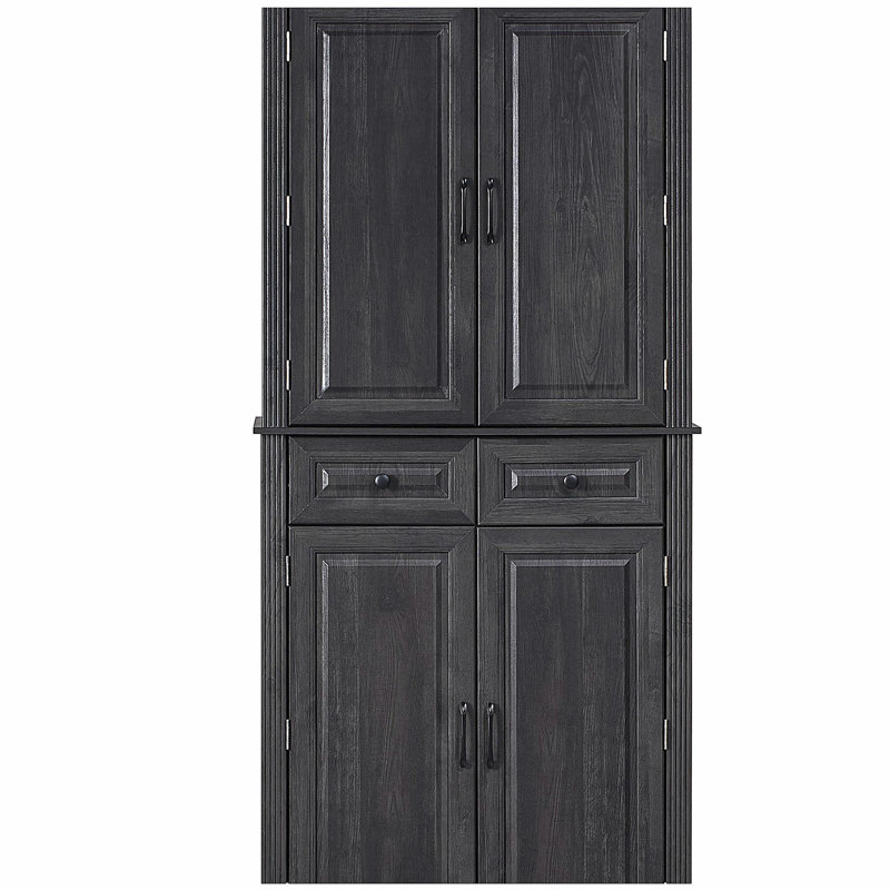 Armoire de cuisine de 71 po de hauteur avec 3 organisateurs coulissants, armoire de rangement autoportante avec 6 tablettes de porte et 2 tiroirs