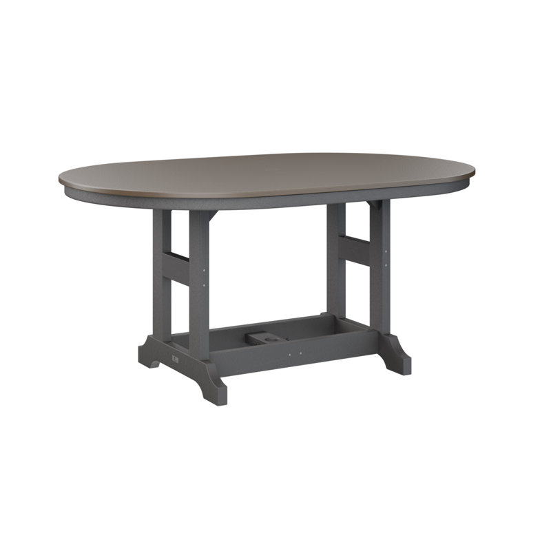 Table de bar Berlin Classic, Bronze martelé, Gris fumée, H 39,5 po x l 64 po x P 44 po