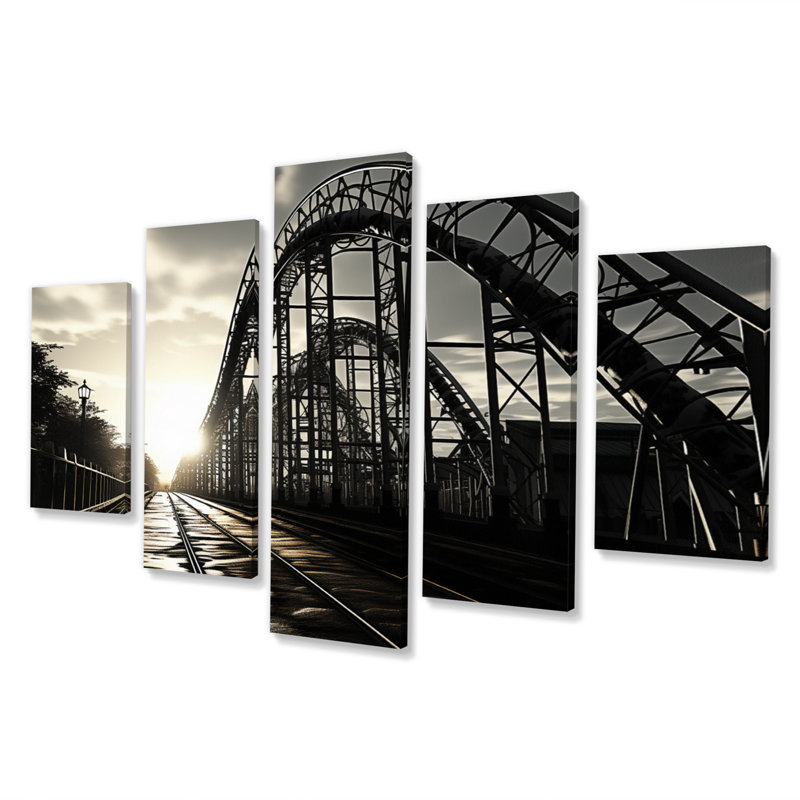 Rollercoaster Shadow - Architecture Wall Decor - 5 Panels