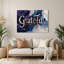 «Thanksgiving Grateful», art typographique en métal gris