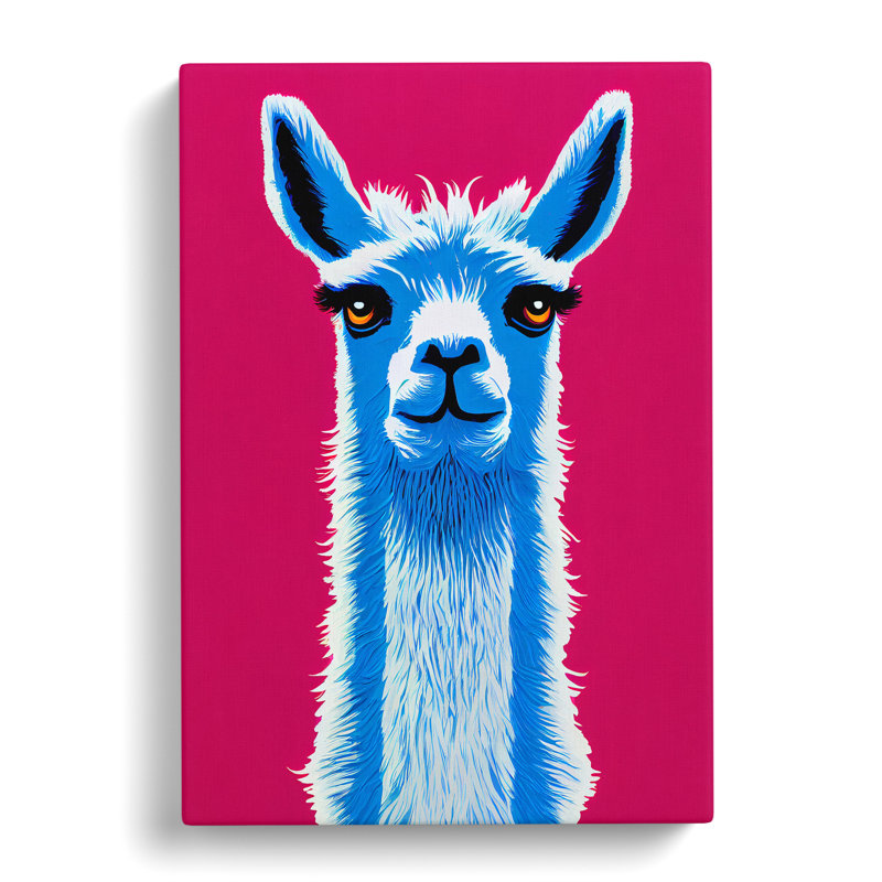 Llama Pop - Wrapped Canvas, 50cm H x 35cm W x 3cm D