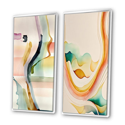 «Multi-Color Abstract Waves», 2 pièces sur toile