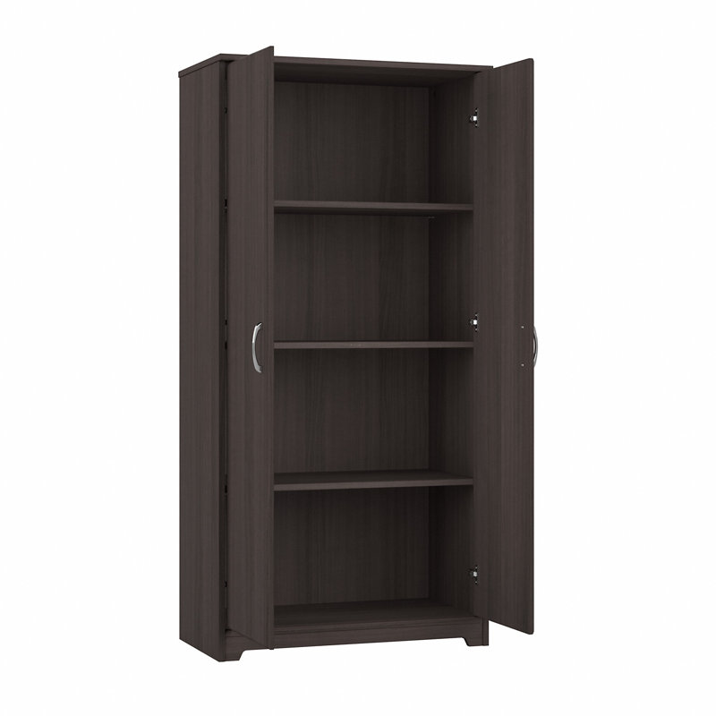 Ensemble de bureau d'ordinateur en L 60 po avec rehausse Kaionna, Gris chiné