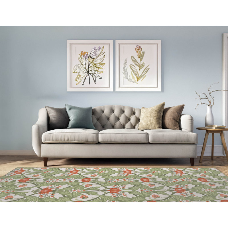 Tapis d'intérieur antidérapant Ogee Leaf, Rectangulaire 2 pi x 3 pi