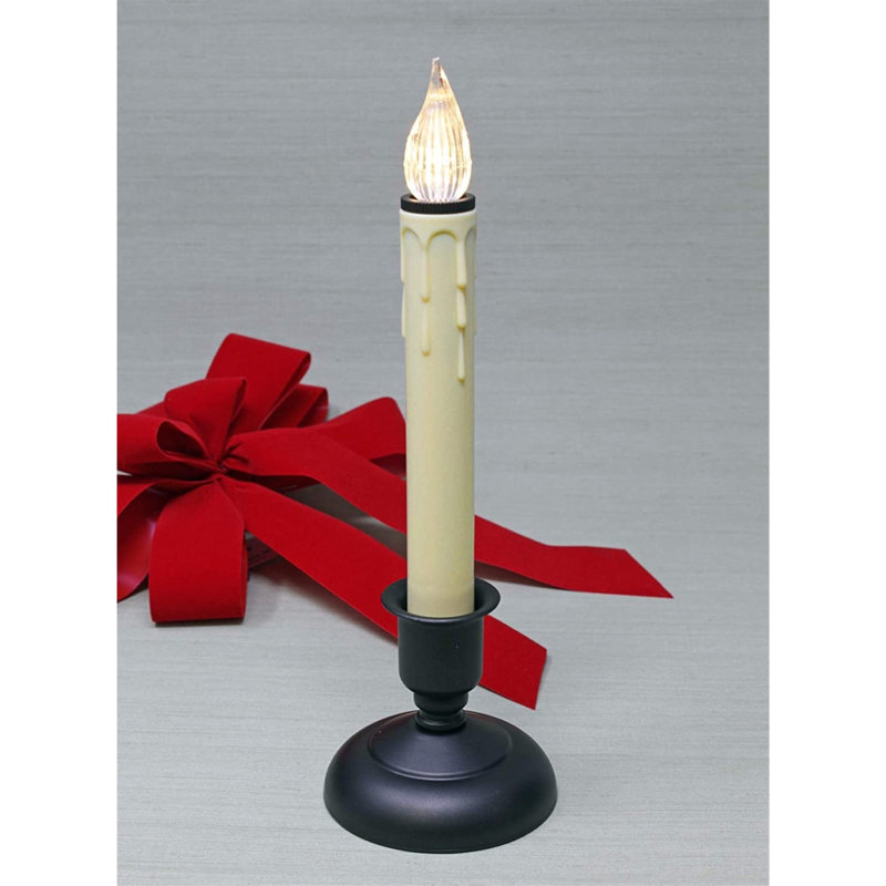 Unscented Flameless Candle with Plastic Holder, Black