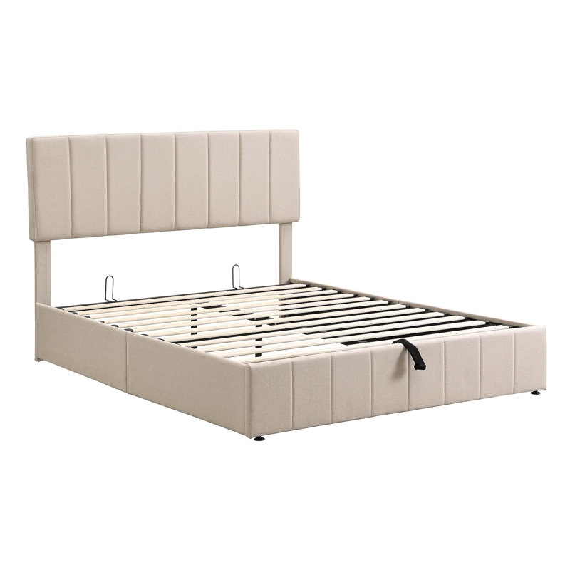 Base de lit tapissier Moorefield, Beige, Grand