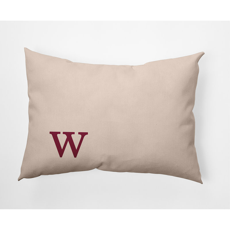 Coussin décoratif intérieur / extérieur Modern Monogram, Canneberge