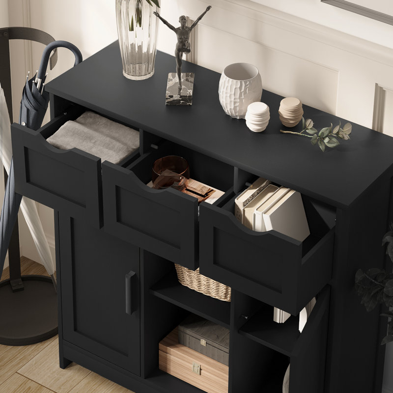 Storage Console Table, Black