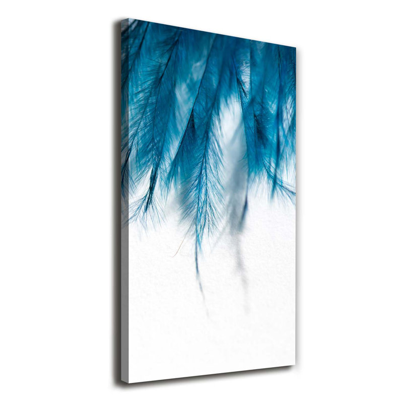 Blue Feathers - Wrapped Canvas Print