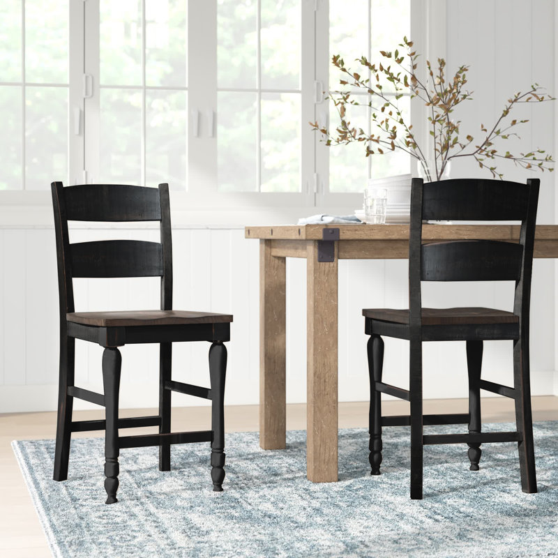 Tabouret de comptoir 24 po Karley, Noir rétro