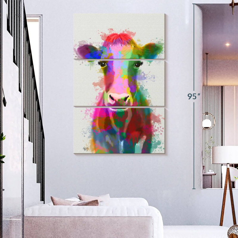 Brampt Rainbow Splash Cow, 74" H x 48" W