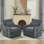 Chaise d'appoint moderne rembourrée avec coussin lombaire (ensemble de 2)