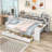 Multifunctional Wooden Daybed with Built-in Desk, Side Storage Shelves and Drawers-1302649863-1302649857