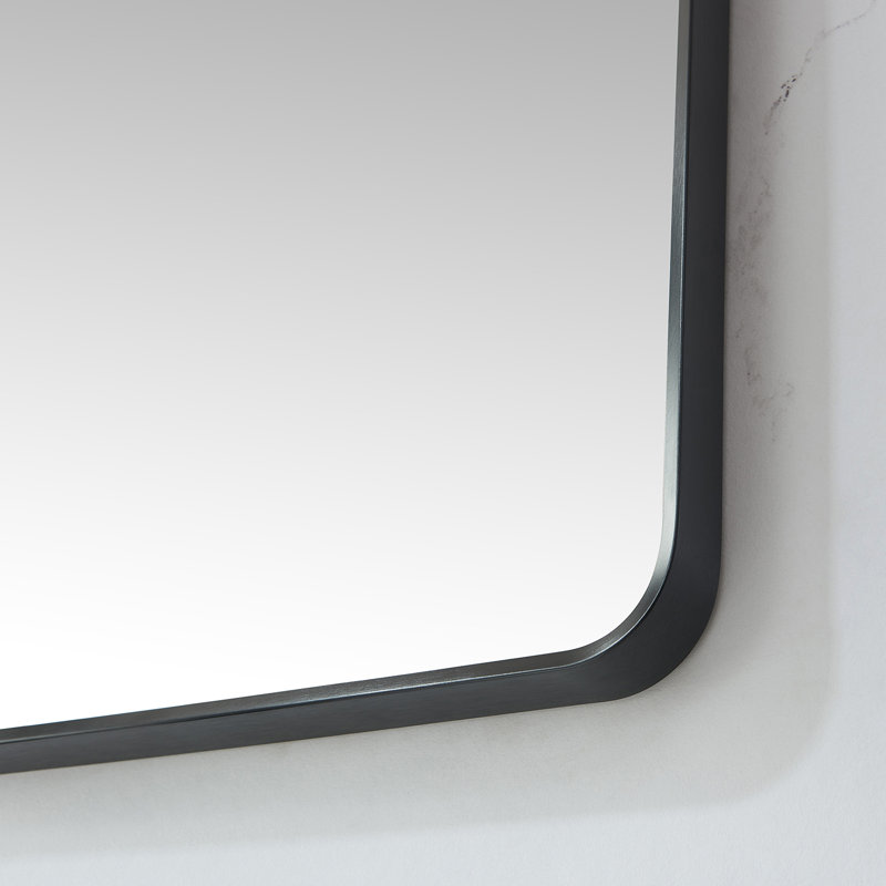 Markhai Aluminium Rectangle Mirror, 36" x 24", Brushed Black