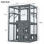 Enceinte d'extérieur pour chat avec portes à double entrée Catio, tablettes grimpantes grises, aire de jeu en bois de pin résistant aux intempéries avec 7 boîtes en bois combinées Freely