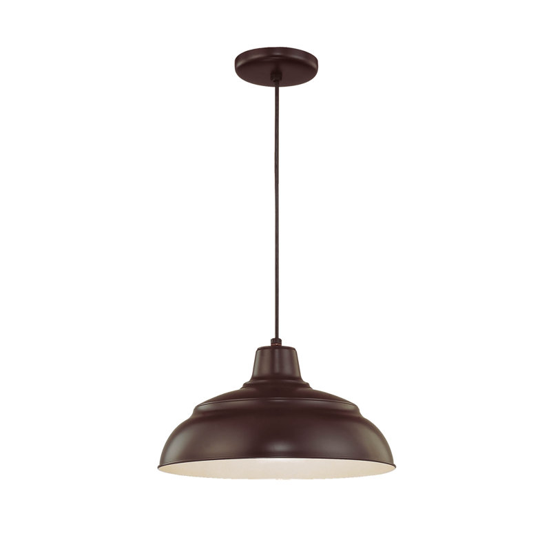 Abrahamson 1 - Light RLM Single Dome Pendant, Architectural Bronze, 8.25"H x 14" W x 14" D