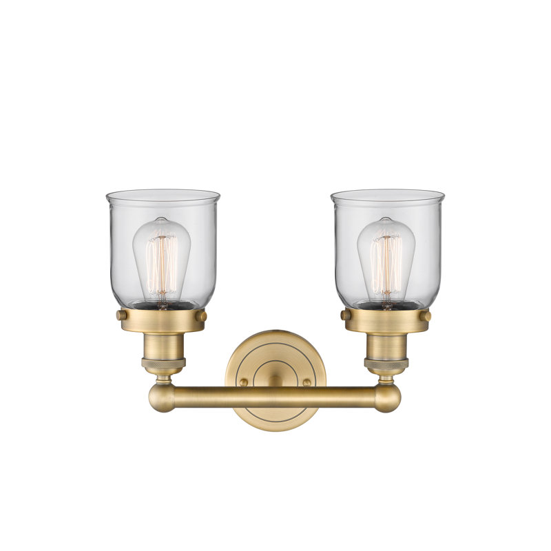 Éclairage pour meuble-lavabo à 2 lumières à intensité variable Corralitos, Transparent, Laiton brossé